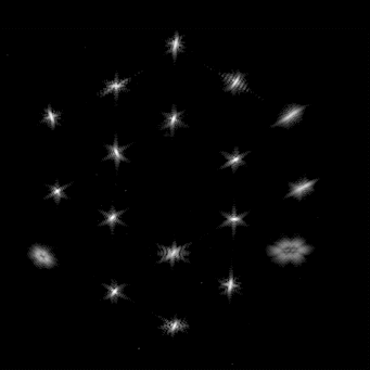 This gif shows the “before” and “after” images from Segment Alignment, when the team corrected large positioning errors of its primary mirror segments and updated the alignment of the secondary mirror. 